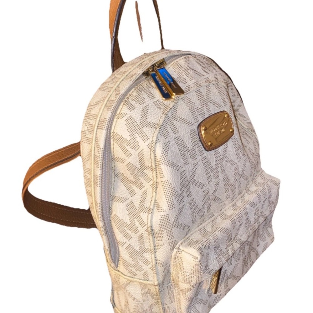 Michael Kors White Monogram Backpack